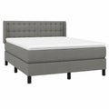 Letto moderno grigio scuro 140x200 cm con materasso e poggiatesta regolabile