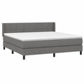 Letto matrimoniale molle insacchettate 160x200 cm, rivestimento tessuto grigio scuro, poggiatesta regolabile, design moderno e robusto