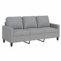 Divano Comodo a 3 Posti in Tessuto Grigio Chiaro 180 cm