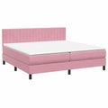 Letto matrimoniale in velluto rosa con testiera regolabile e molle insacchettate, 180x210 cm, design moderno per camera da letto