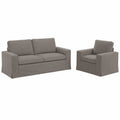 Set Divani 2 Pezzi in Tessuto Grigio Talpa, Design Moderno e Confortevole per Salotto