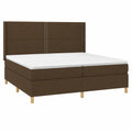 Letto matrimoniale moderno 200x200 cm marrone scuro con molle insacchettate e poggiatesta regolabile