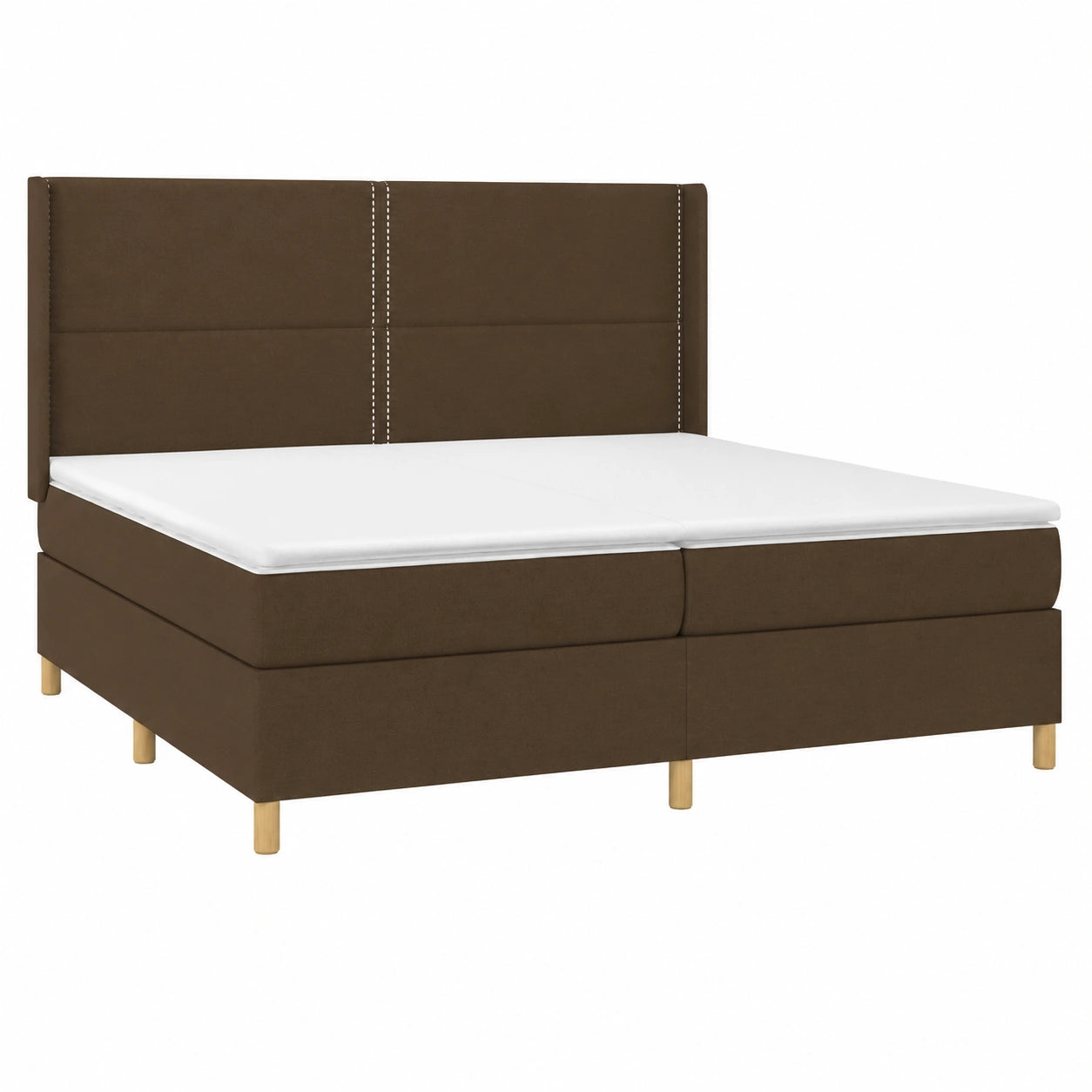 Letto matrimoniale moderno 200x200 cm marrone scuro con molle insacchettate e poggiatesta regolabile