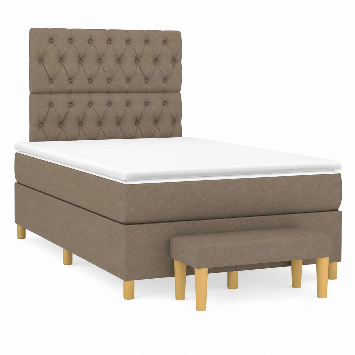 Divano Letto Multifunzionale con Molle Insacchettate, 120x190 cm, Colore Tortora, Poggiatesta Regolabile
