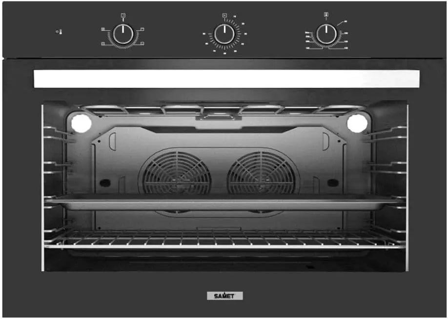 Samet: forno da incasso. Per la cottura degli alimenti in una cucina con installazione a incasso. Capacit¨¤: 100 L. Dimensioni: 89,5x57x59,5 cm. Caratteristiche del modello: temporizzatore. Colorazione indicata: Nero.