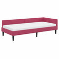 Letto Angolare Moderno in Velluto 90x200 cm con Poggiatesta Regolabile