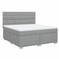 Letto matrimoniale moderno 180x200 cm grigio chiaro con materasso a molle, altezza regolabile