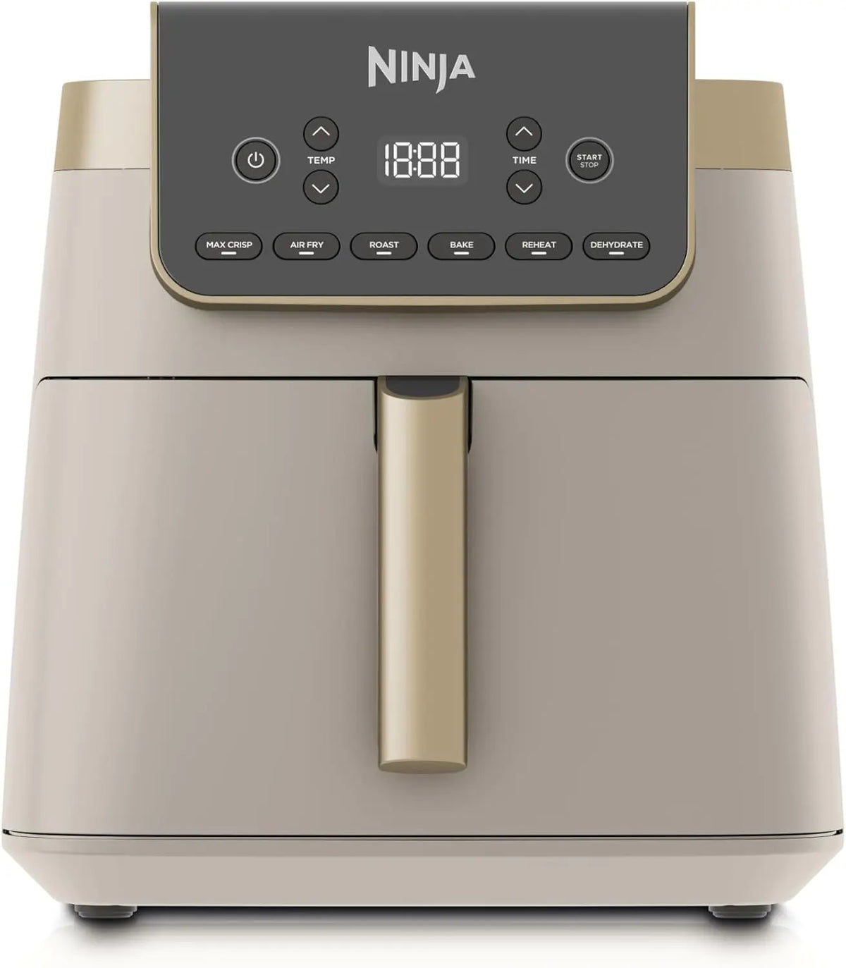 Ninja MAX PRO: friggitrice ad aria. Per la preparazione di alimenti con circolazione di aria calda. Programmi o funzioni: 6. Colorazione indicata: Beige/Oro.