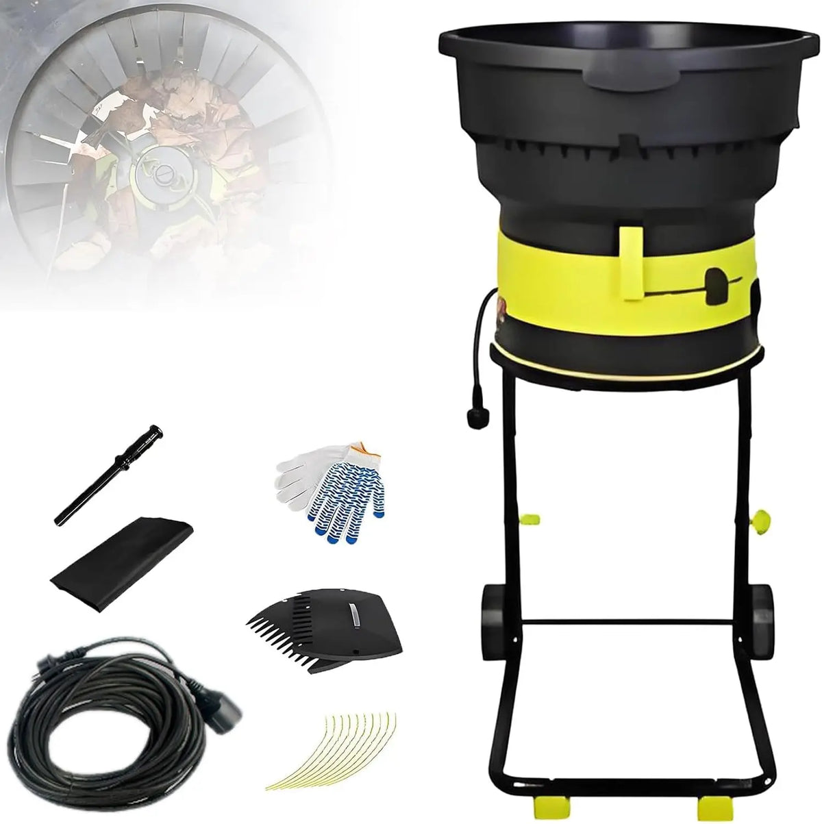8000giri/Min: biotrituratore. Potenza: 2500 W. Misura indicata: 54 cm. Velocit¨¤ di rotazione: 8000 giri/min.