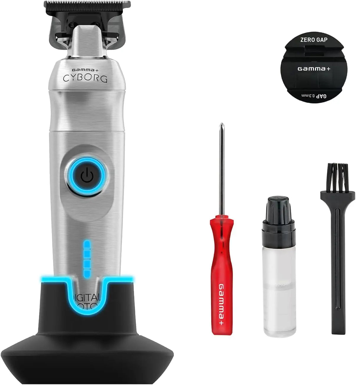 GAMMA+ Cyborg Trimmer: tagliacapelli. Per il taglio dei capelli. Caratteristiche del modello: motore senza spazzole, funzionamento senza fili, regolazione.