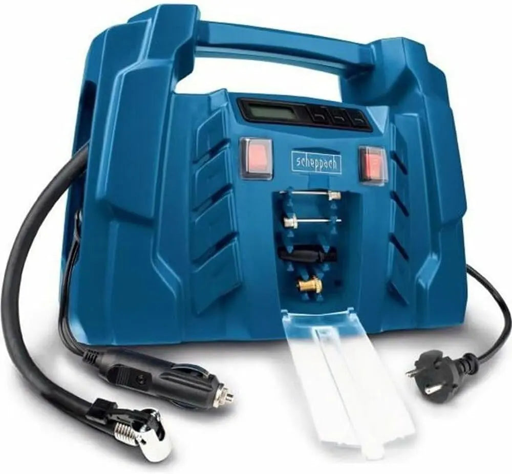 Scheppach Airforce5-150 W: compressore. Potenza: 150 W. Tensione: 12 V. Capacit¨¤: 36,5 L. Pressione: 8 bar.