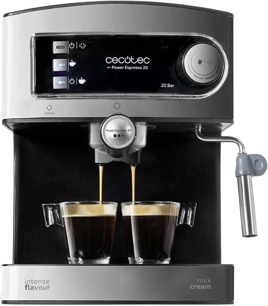 Cecotec: macchina da caff¨¨. Per la preparazione del caff¨¨. Potenza: 850 W. Capacit¨¤: 1,6 L. Pressione: 20 bar. Caratteristiche del modello: acciaio inossidabile. Colorazione indicata: Argento.