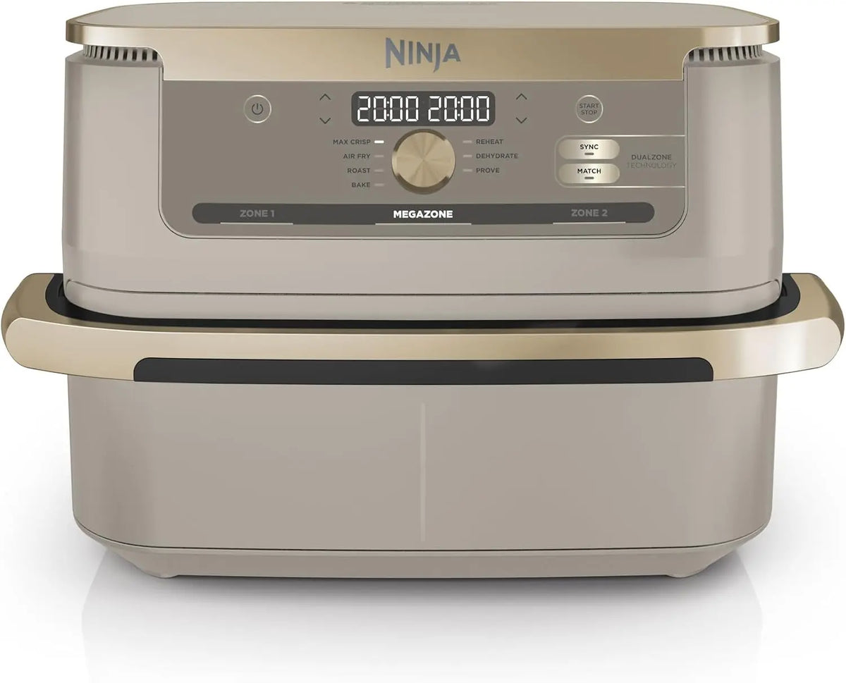 Ninja FlexDrawer: friggitrice ad aria. Per la preparazione di alimenti con circolazione di aria calda. Capacit¨¤: 10,4 L. Colorazione indicata: Beige/Oro.