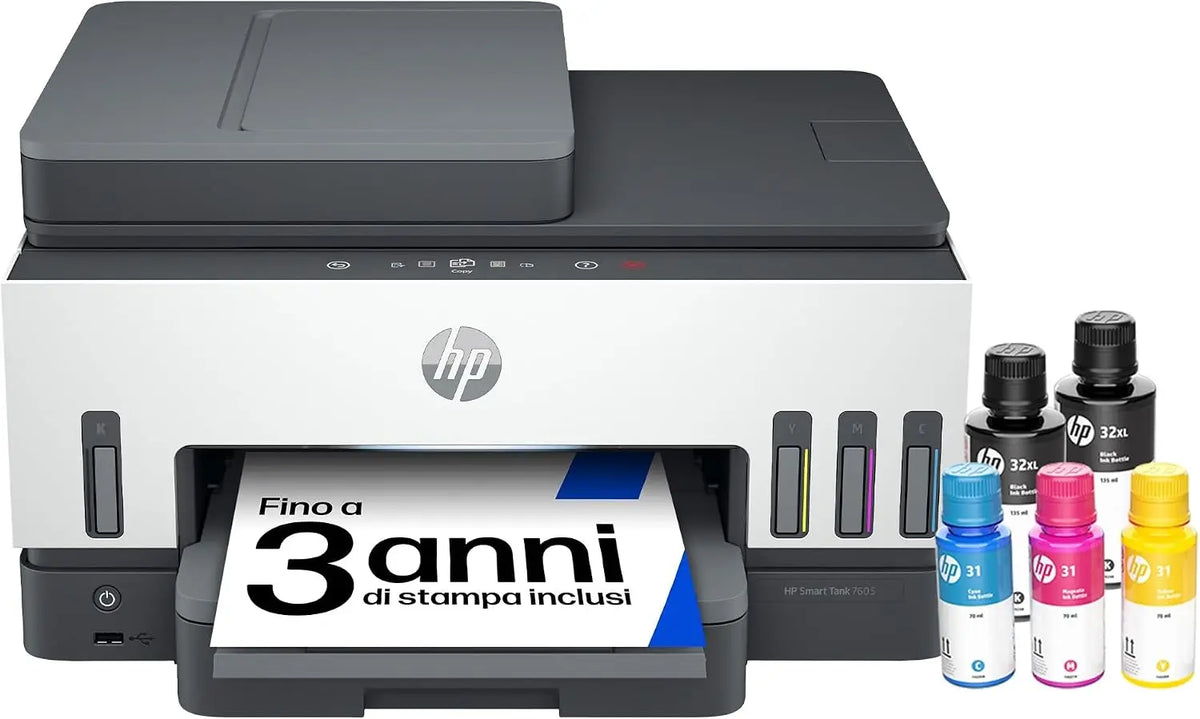 HP Smart Tank 7605 28C02A: stampante. Per la stampa di documenti e immagini. Caratteristiche del modello: Wi-Fi. Colorazione indicata: Nero/Grigio.