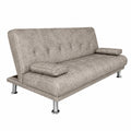 Divano Letto 3 Posti Homey Leire, Design Moderno con Cuscini, Legno Grigio Cemento, 188x88x88 cm