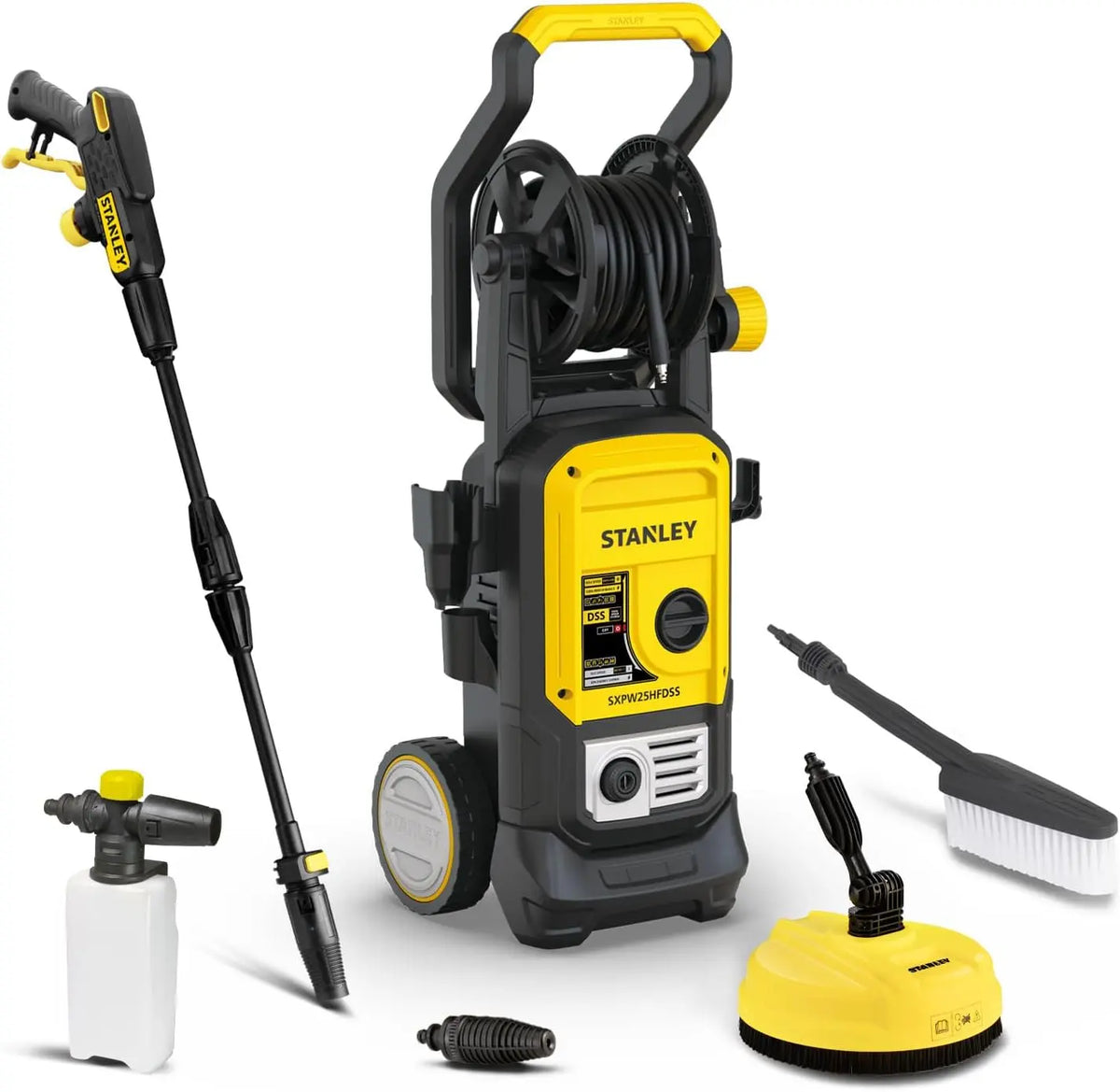 Stanley SXPW25HFDSSP: idropulitrice. Potenza: 2500 W. Capacit¨¤: 500 L. Pressione: 170 bar. Caratteristiche del modello: struttura pieghevole.