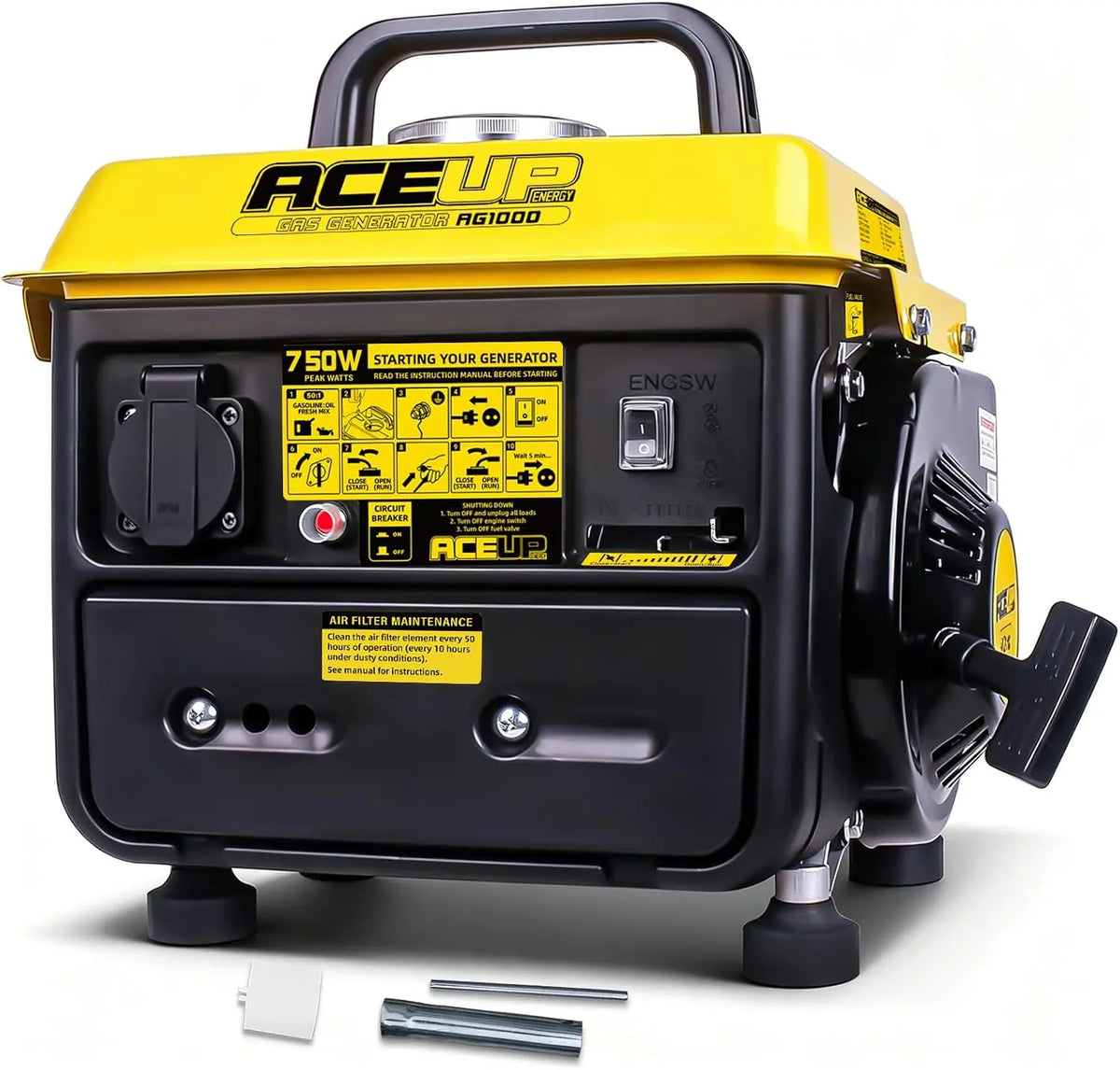 Aceup Energy: generatore elettrico. Potenza: 750 W. Tensione: 230 V.