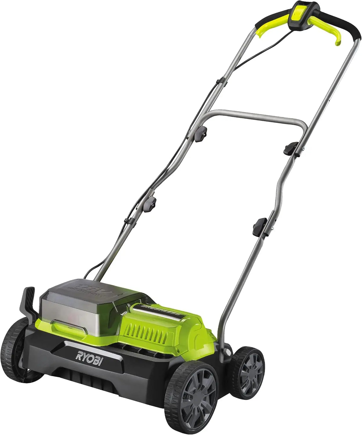 Ryobi RY18SFX35A-0: scarificatore. Tensione: 36 V. Misura indicata: 35 cm. Caratteristiche del modello: motore senza spazzole, alimentazione a batteria.