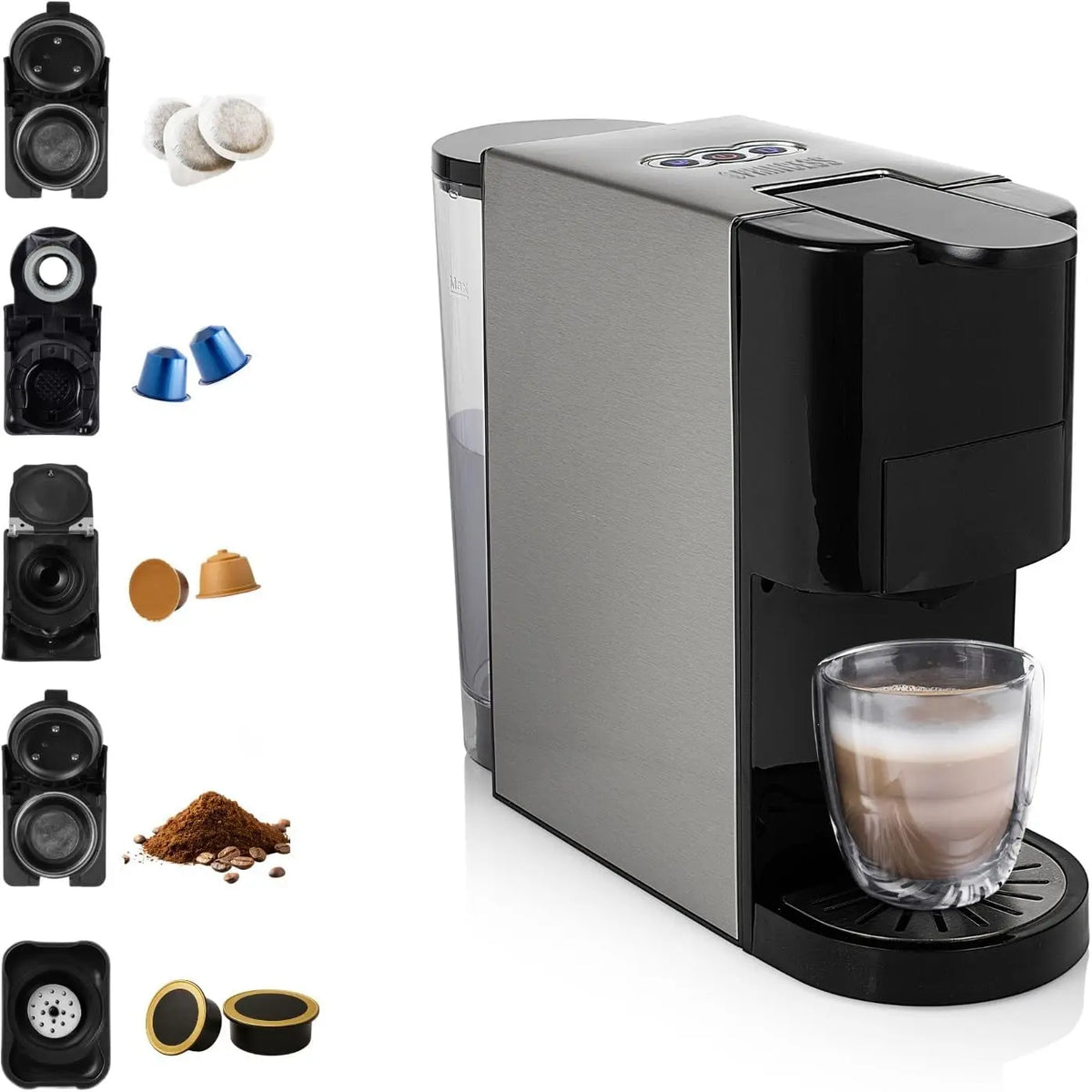 Princess: macchina da caff¨¨. Per la preparazione del caff¨¨. Potenza: 1450 W. Capacit¨¤: 0.8 L. Pressione: 19 bar.