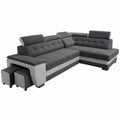 Divano Angolare Robin Inspire con Letto, Cassetto e Pouf Regolabili Nero e Grigio