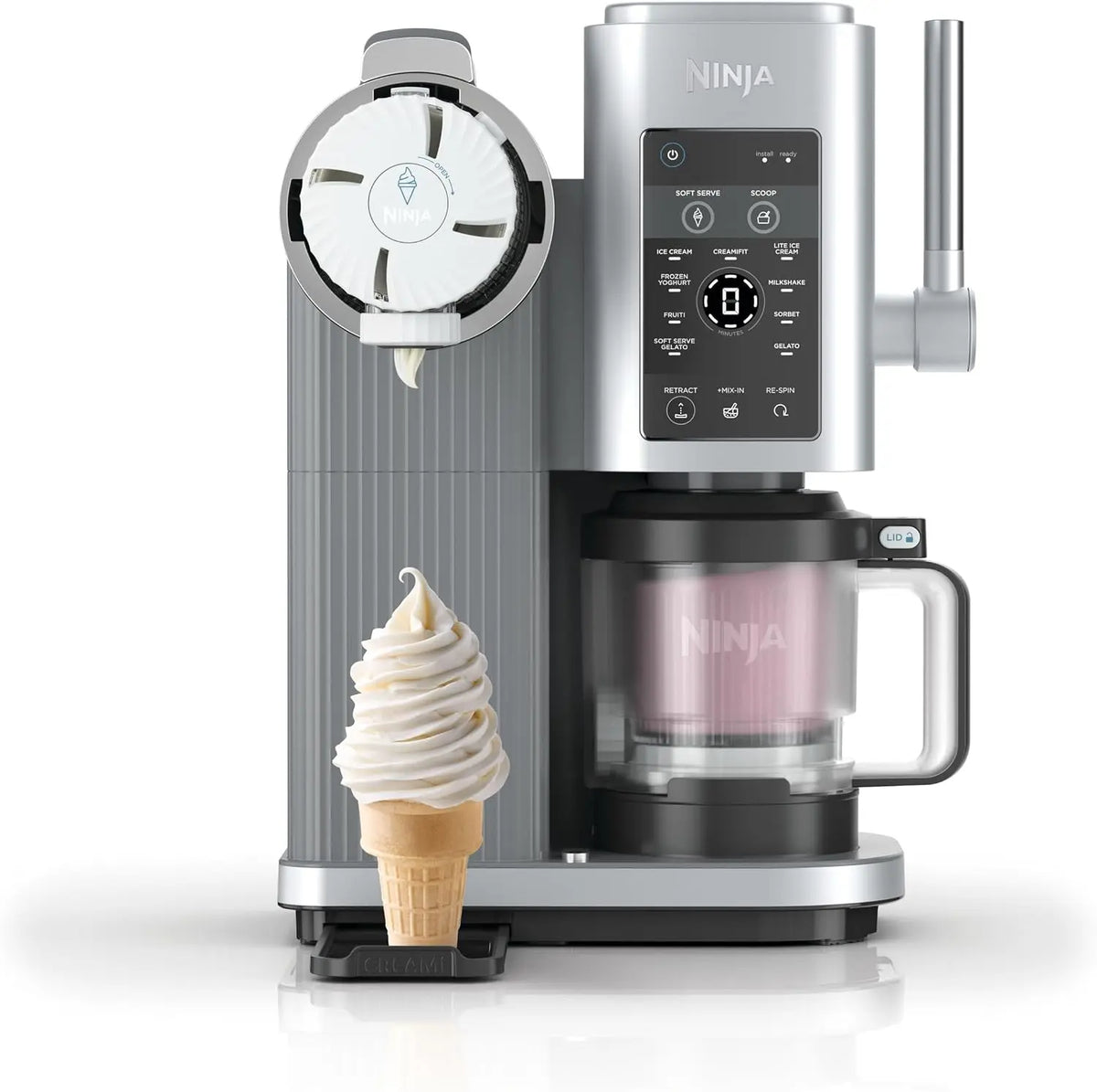 Ninja CREAMi Scoop & Swirl: gelatiera. Programmi o funzioni: 13. Colorazione indicata: Argento.