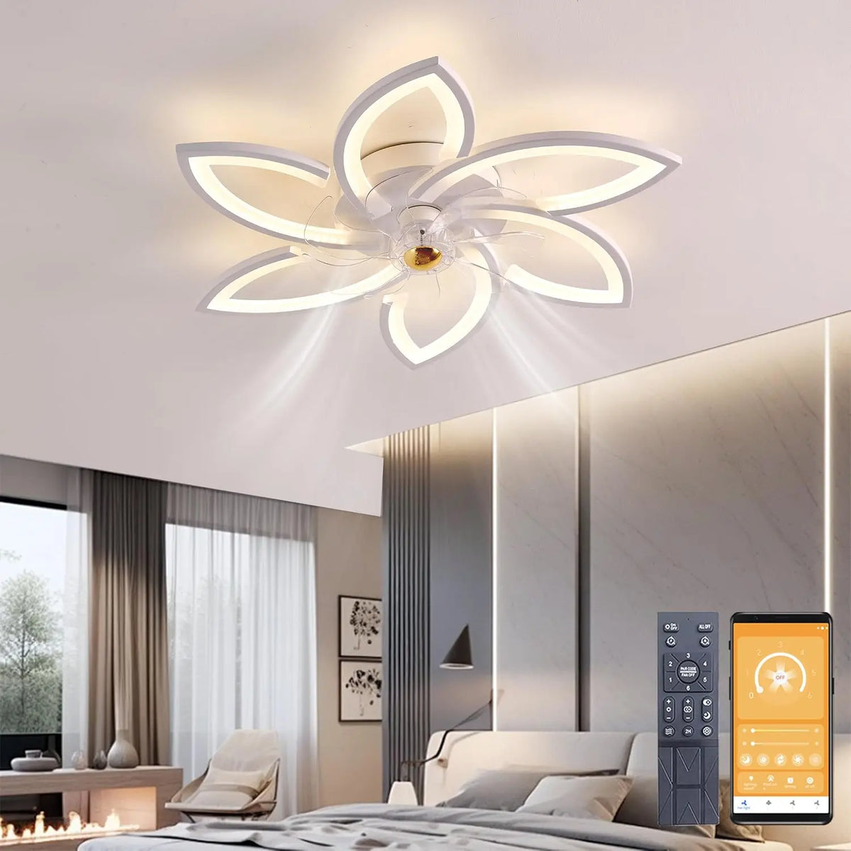 Narwhal LED luci/54W: ventilatore. Per favorire la circolazione dell¡¯aria. Potenza: 54 W. Caratteristiche del modello: telecomando, temporizzatore, regolazione. Colorazione indicata: Bianco.