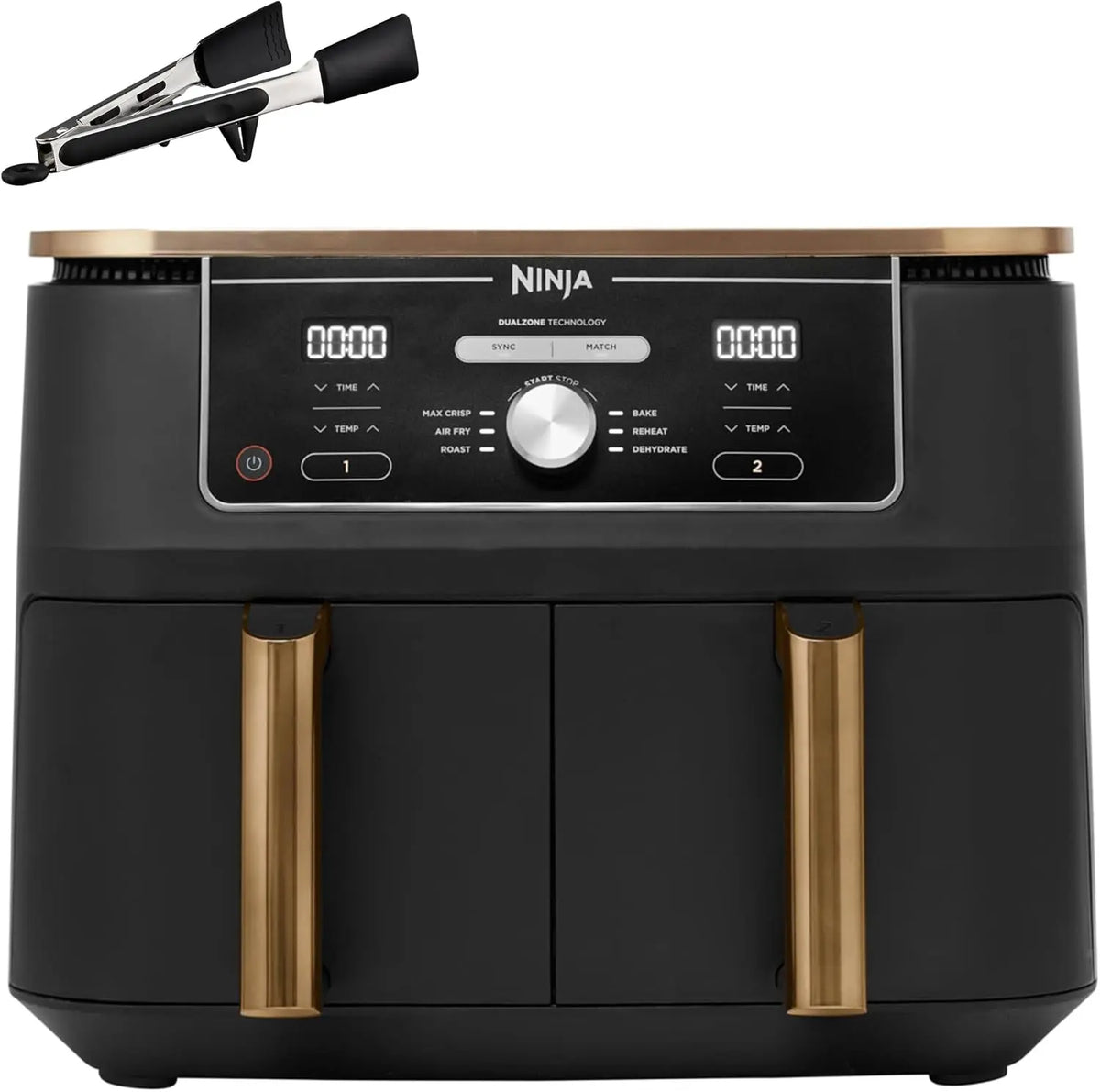 Ninja Dual Zone MAX: friggitrice ad aria. Per la preparazione di alimenti con circolazione di aria calda. Capacit¨¤: 9,5 L. Programmi o funzioni: 6. Colorazione indicata: Nero.
