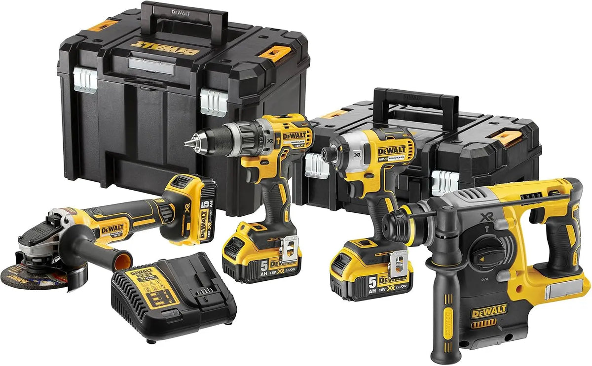 DEWALT Kit 4 Utensili Brushless 18V XR 3 DCK422P3T-QW: batteria. Per alimentare apparecchi compatibili con le specifiche del modello. Tensione: 18 V. Capacit¨¤ della batteria: 5 Ah. Caratteristiche del modello: motore senza spazzole.