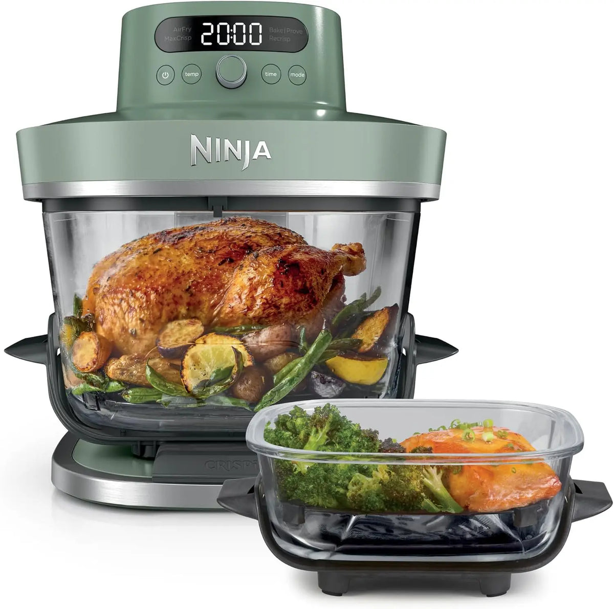 Ninja CRISPi PRO: friggitrice ad aria. Per la preparazione di alimenti con circolazione di aria calda. Programmi o funzioni: 5. Colorazione indicata: Verde.