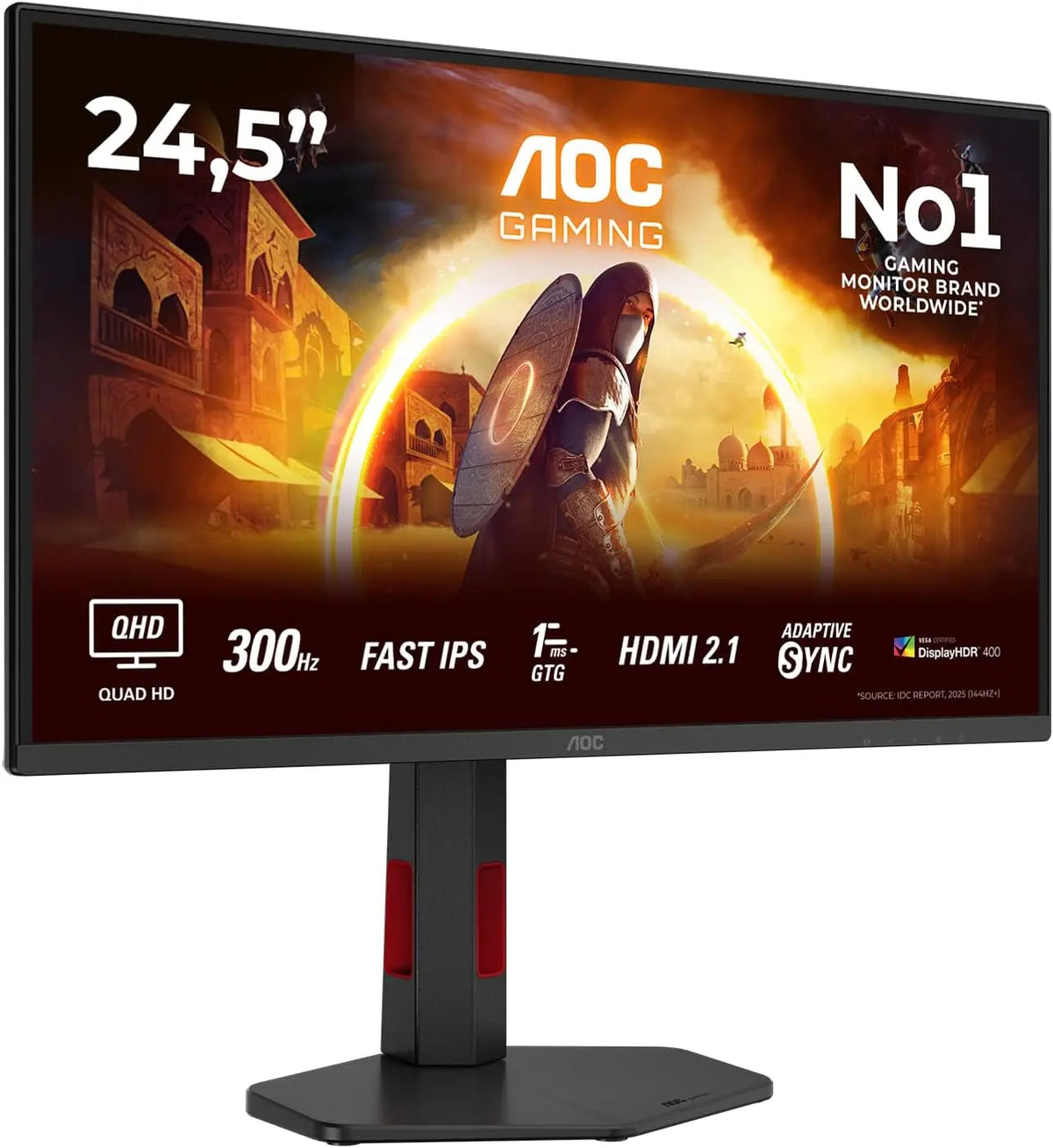 AOC Gaming Q25G4SR: monitor. Per la visualizzazione di immagini e contenuti digitali. Diagonale: 25 pollici. Colorazione indicata: Nero.