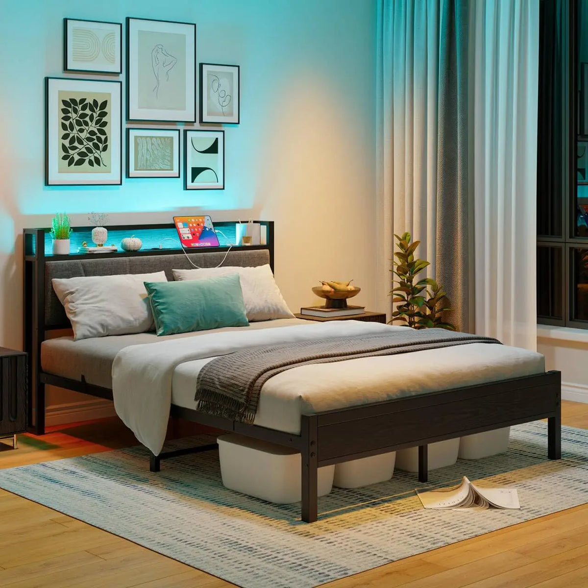 Struttura letto. Struttura per sostenere un materasso della misura compatibile. Dimensioni: 120 x 200 cm. Caratteristiche del modello: illuminazione LED.