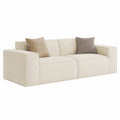 Divano modulare a 2 posti LINSY HOME in chenille bianca, 194 cm