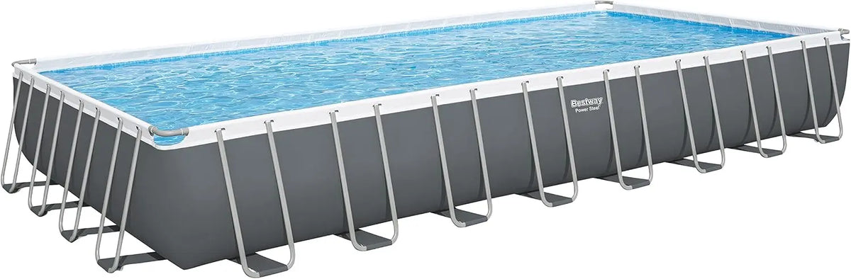 Bestway Power Steel: piscina. Dimensioni: 956 x 488 x 132 cm. Colorazione indicata: Grigio.