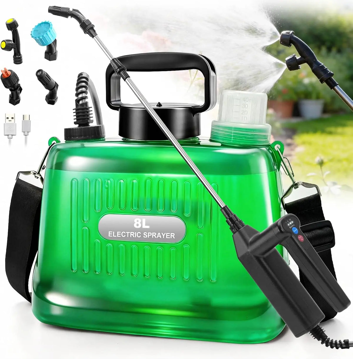 SideKing: pompa. Capacit¨¤: 8 L. Caratteristiche del modello: alimentazione a batteria.