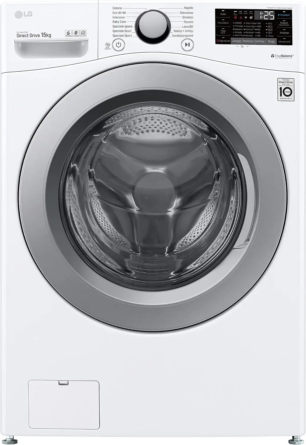 LG F1P1CN4WC: lavatrice. Per il lavaggio del bucato. Velocit¨¤ di rotazione: 1100 giri/min. Caratteristiche del modello: Wi-Fi. Colorazione indicata: Bianco.