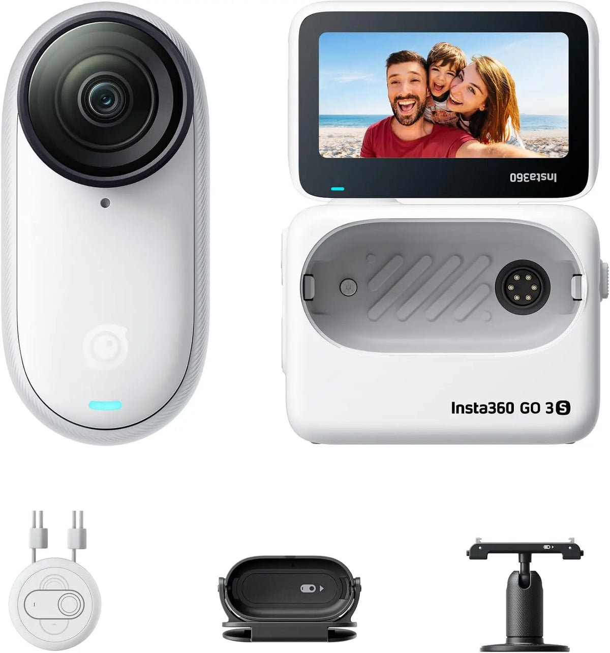 Insta360 128GB: batteria esterna. Colorazione indicata: Bianco.