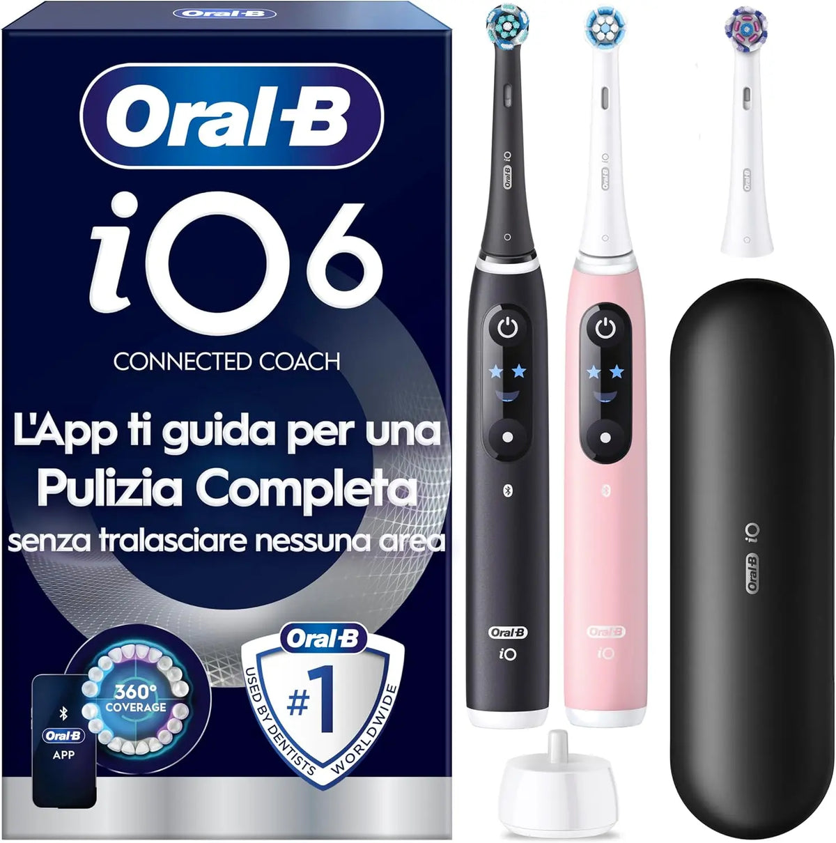 Oral-B iO 6, 2: spazzola. Colorazione indicata: Nero/Rosa.