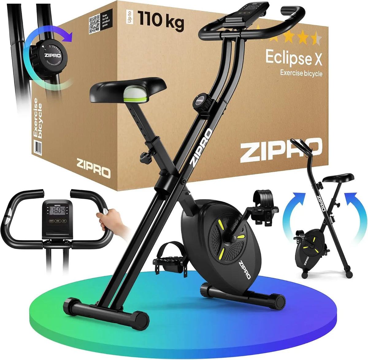 ZIPRO: cyclette. Caratteristiche del modello: struttura pieghevole.