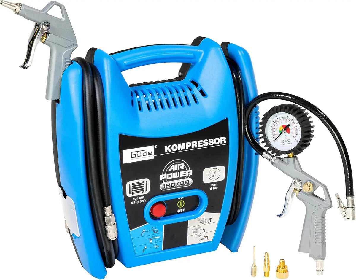 G¨¹de 50077 Airpower 180/08 S3: compressore. Potenza: 1.1 kW. Capacit¨¤: 140 L. Pressione: 8 bar.