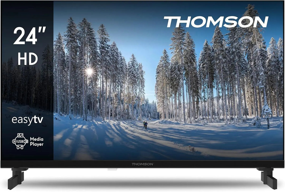 Thomson DVB-T/T2/C/S/S2: televisore. Per la visualizzazione di contenuti televisivi. Diagonale: 24 pollici. Misura indicata: 60 cm. Caratteristiche del modello: telecomando.